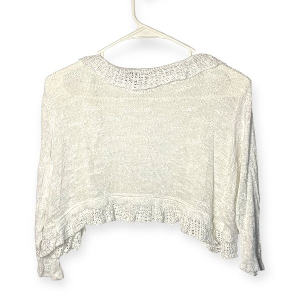 Rue21 White Knit Cropped Bolero Cardigan – Size Medium - Picture 2 of 2